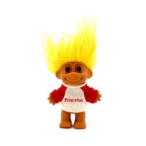 Vintage 1990s Russ Princeton Troll Doll – Yellow Hair College Mascot Troll